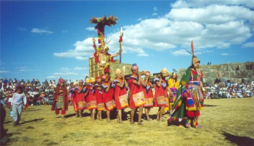 The Inca King during the "Inti Raymi" festival at Sacsayhuamn