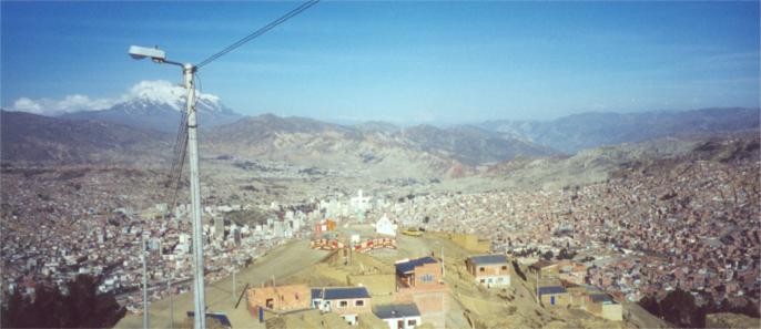 The view over La Paz from a high peek 