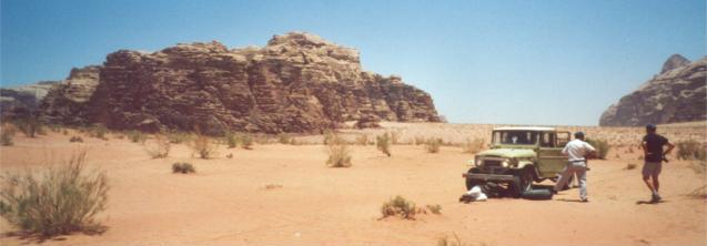 Of course we had a flat tire in the middle of the desert